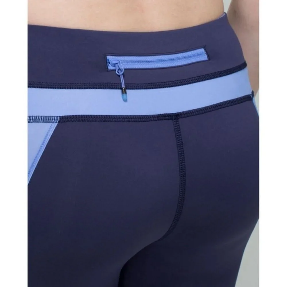 Lululemon Women's Leggings Size 4 Chase Me Crop II Cadet Blue Navy‎ Lullaby